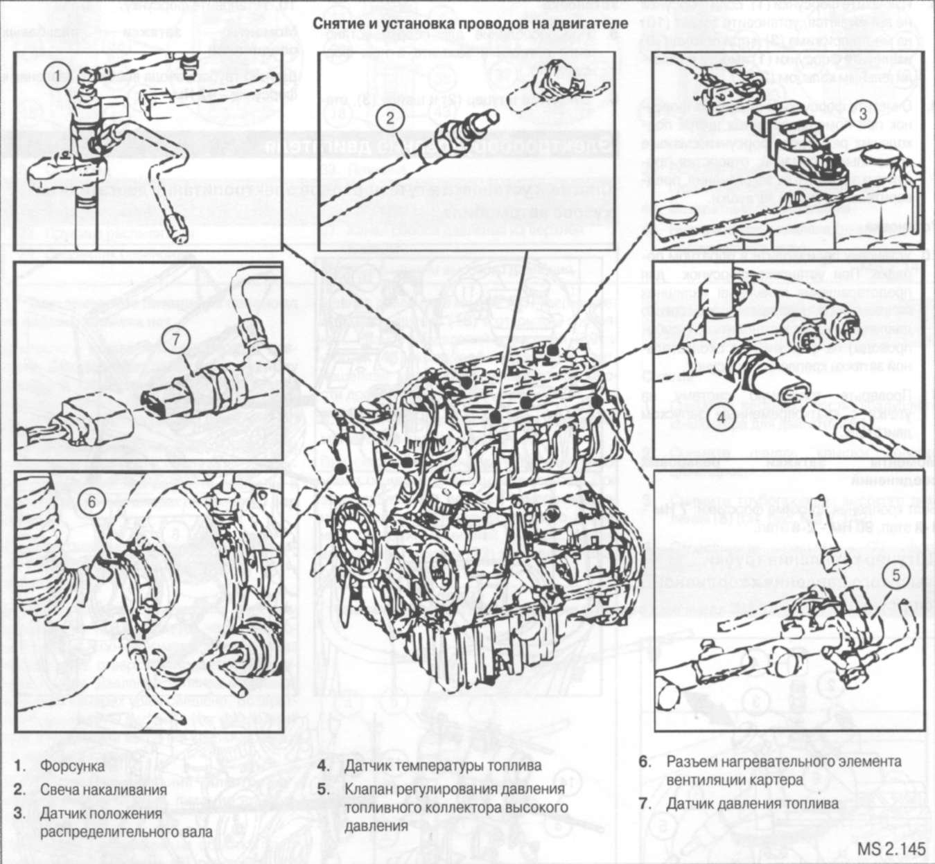 4.2.2 Снятие и установка жгута проводов электропитания двигателя на кузове автомобиля